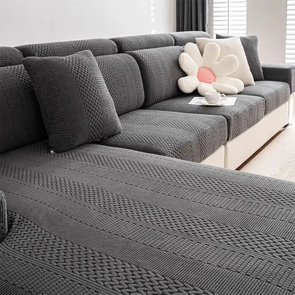 Housse de canapé en polaire douce extensible antistatique et entièrement ajustable