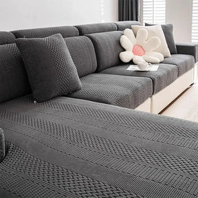 Housse de canapé en polaire douce extensible antistatique et entièrement ajustable
