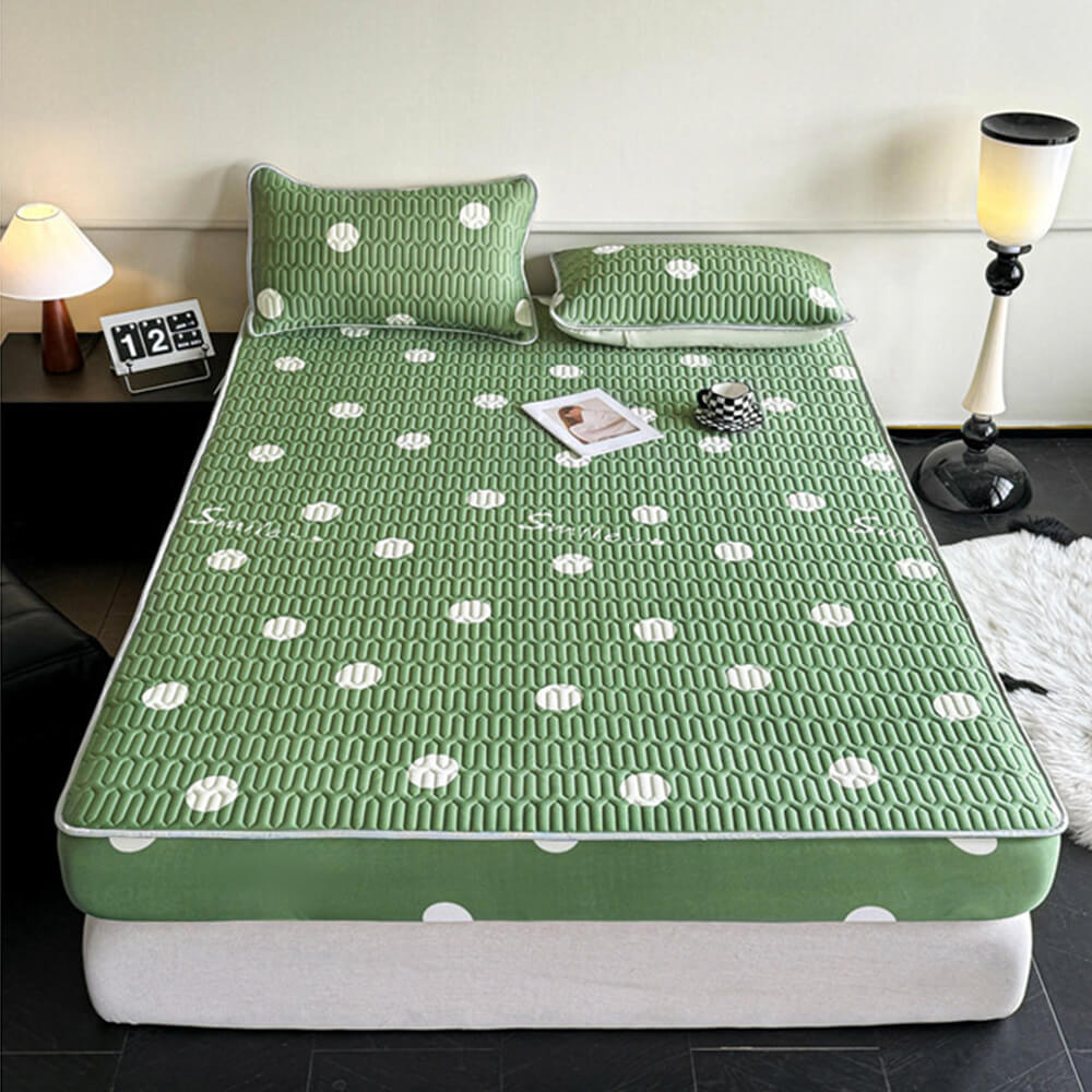 Housse de matelas en latex matelassée antidérapante à pois rafraîchissante