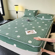 Housse de matelas en latex matelassée antidérapante à pois rafraîchissante