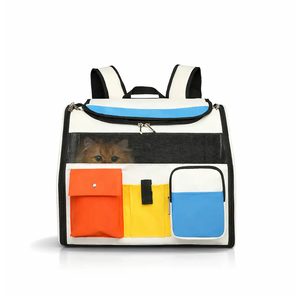Sac à dos de transport portable à roulettes pour animaux de compagnie avec chariot détachable