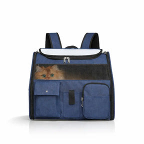 Sac à dos de transport portable à roulettes pour animaux de compagnie avec chariot détachable