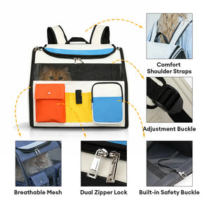 Sac à dos de transport portable à roulettes pour animaux de compagnie avec chariot détachable