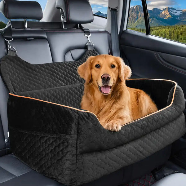 Siège auto rehausseur pour chien grand format portable lavable et sécurisé pour siège arrière