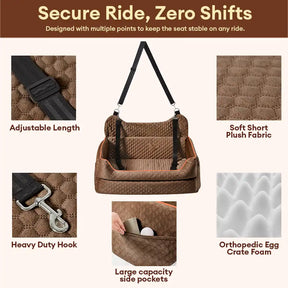 Siège auto rehausseur pour chien grand format portable lavable et sécurisé pour siège arrière