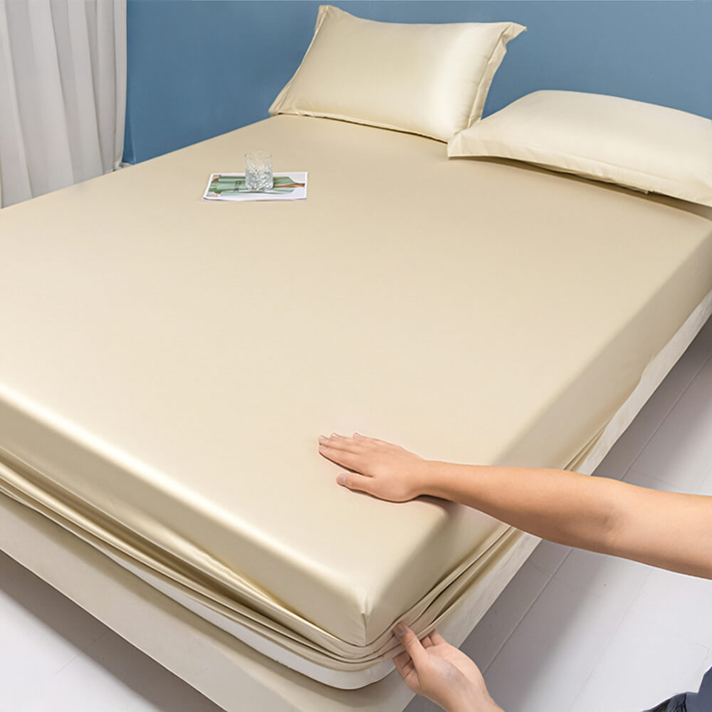 Housse de matelas en lyocell 100 % soie unie de qualité supérieure