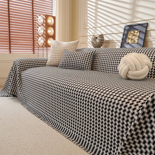 Jeté de canapé  aux rayures couvre-canapé grand plaid en chenille texturé résistant