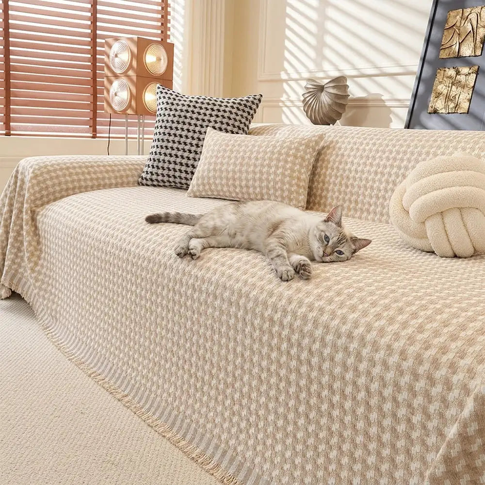 Jeté de canapé  aux rayures couvre-canapé grand plaid en chenille texturé résistant