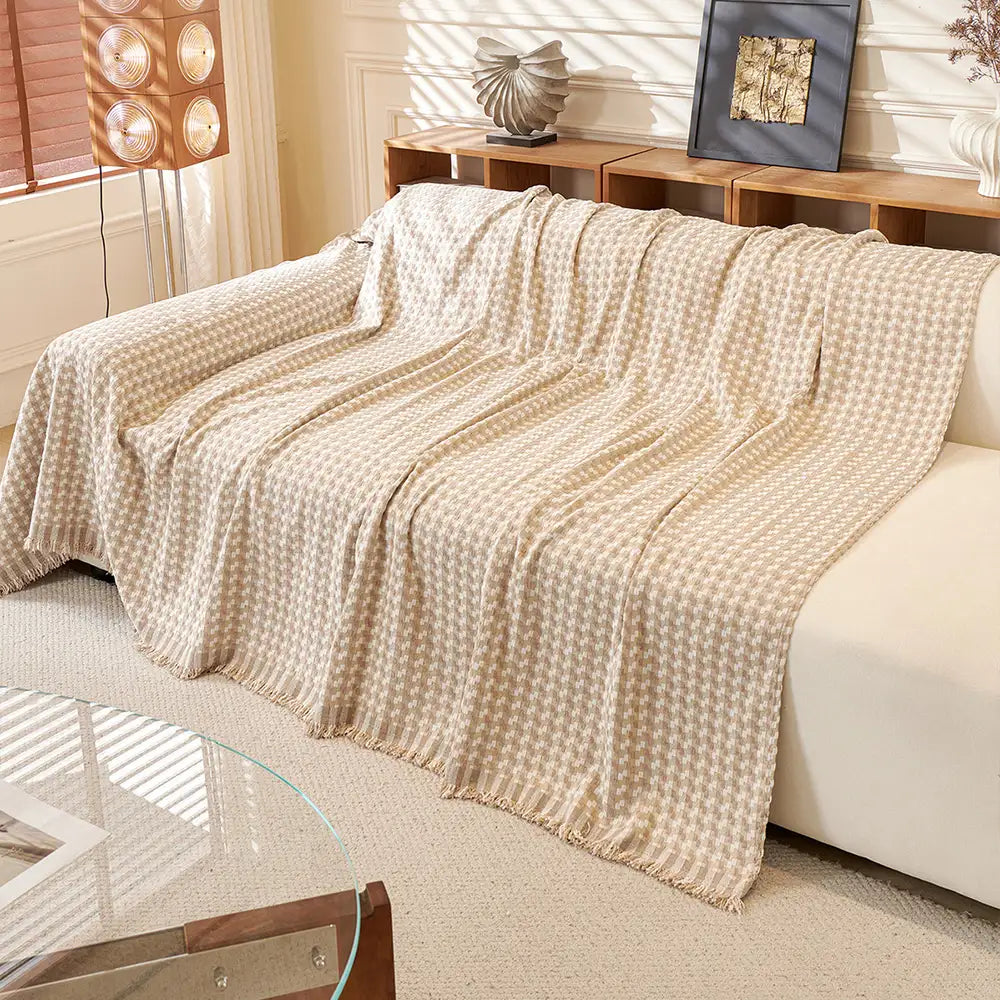 Jeté de canapé  aux rayures couvre-canapé grand plaid en chenille texturé résistant