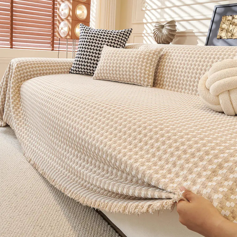 Jeté de canapé  aux rayures couvre-canapé grand plaid en chenille texturé résistant