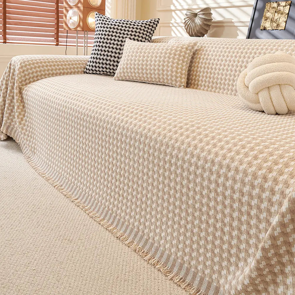Jeté de canapé  aux rayures couvre-canapé grand plaid en chenille texturé résistant