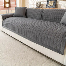 Housse de canapé quiltée carrée simple et confortable, anti-dérapante.