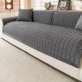 Housse de canapé quiltée carrée simple et confortable, anti-dérapante.