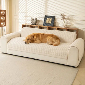 Housse de canapé quiltée carrée simple et confortable, anti-dérapante.