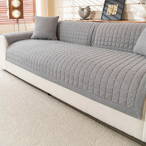 Housse de canapé quiltée carrée simple et confortable, anti-dérapante.