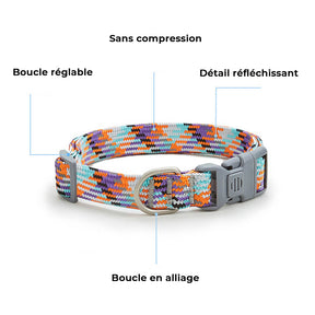 Collier et laisse pour chien anti-traction réglables à tissage réfléchissant