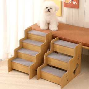 Rampe d’escalier pour chien en bois massif antidérapante et sécurisée