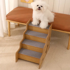 Rampe d’escalier pour chien en bois massif antidérapante et sécurisée