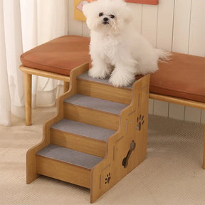 Rampe d’escalier pour chien en bois massif antidérapante et sécurisée