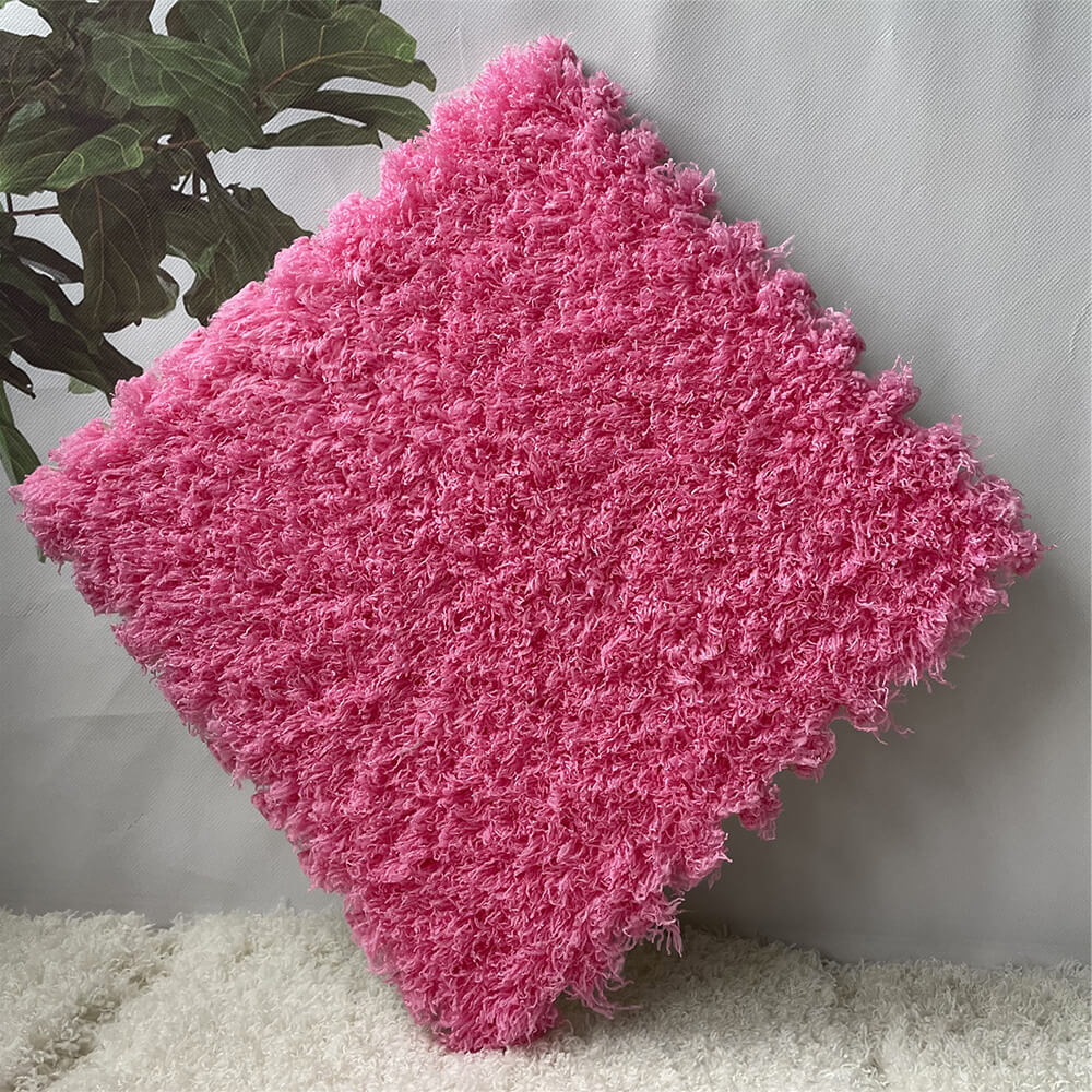 Tapis de maison lavable en peluche à poils longs et emboîtables