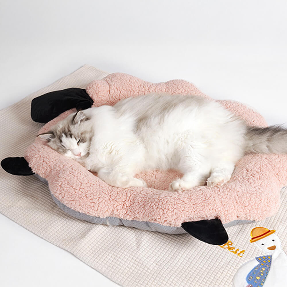 Tapis chaud multifonction en velours de coton en forme de mouton pour chien et chat