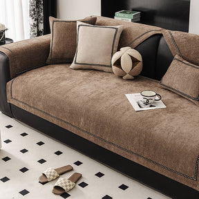 Housse de canapé en chenille antidérapante à poids élevé jacquard moderne et simple