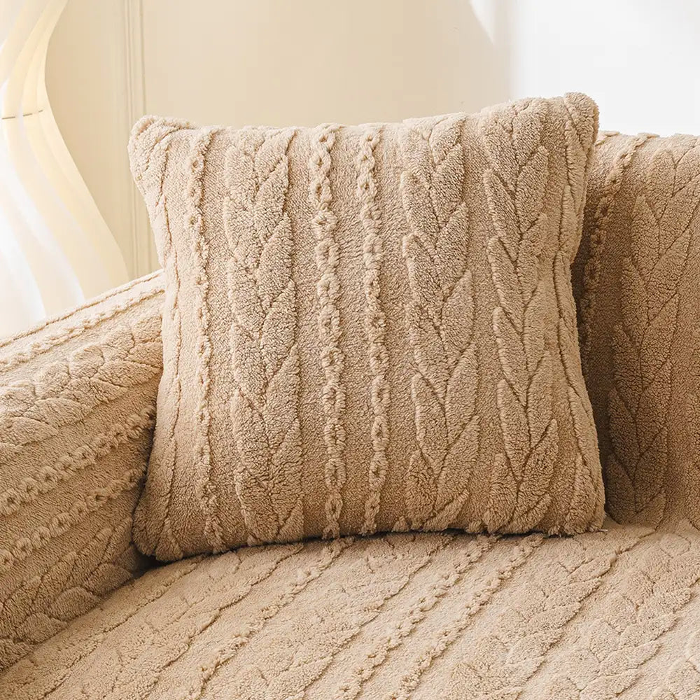 Housse de canapé en tissu en polaire épaisse et douce, protection de canapé.