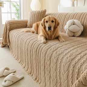 Housse de canapé en tissu en polaire épaisse et douce, protection de canapé.