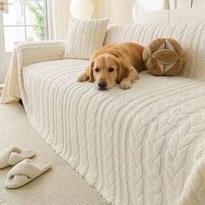 Housse de canapé en tissu en polaire épaisse et douce, protection de canapé.