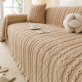 Housse de canapé en tissu en polaire épaisse et douce, protection de canapé.