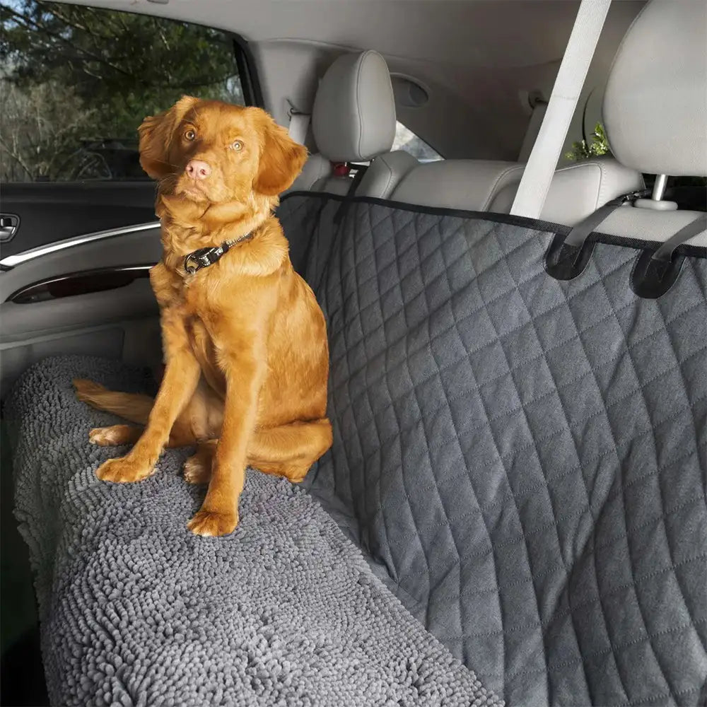 Housse de siège arrière pour animaux hamac en chenille douce imperméable et anti-saleté