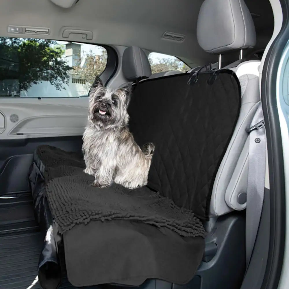 Housse de siège arrière pour animaux hamac en chenille douce imperméable et anti-saleté