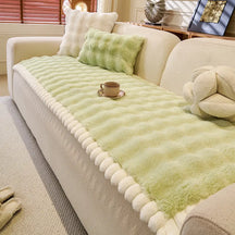 Couvre-canapé en peluche douce en faux lapin, épais, respectueux de la peau et antidérapant.