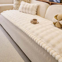 Couvre-canapé en peluche douce en faux lapin, épais, respectueux de la peau et antidérapant.