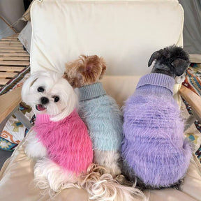 Pull à col roulé en tricot doux et moelleux pour chien