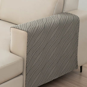 Housse de protection de canapé douce pelucheuse et antidérapante avec coussins repose-bras