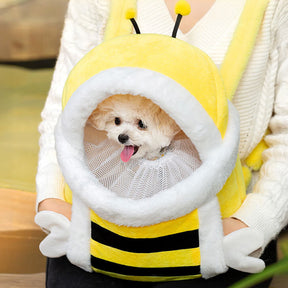 Sac de transport pour chien et chat peluche douce et respirante style abeille