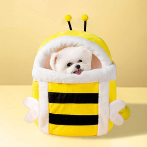 Sac de transport pour chien et chat peluche douce et respirante style abeille