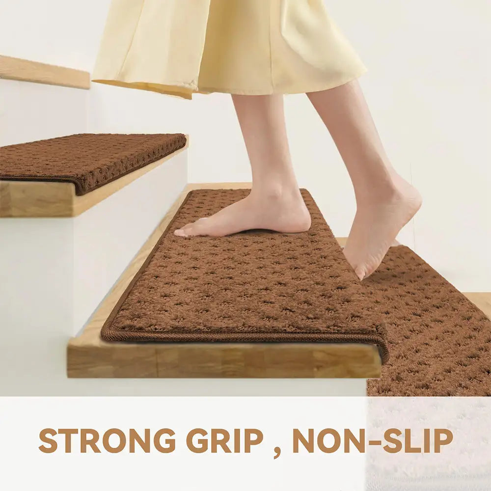 Garde-corps en velours doux pour les escaliers intérieurs, adaptés aux animaux de compagnie, sans adhésif, tapis antidérapants pour escaliers.