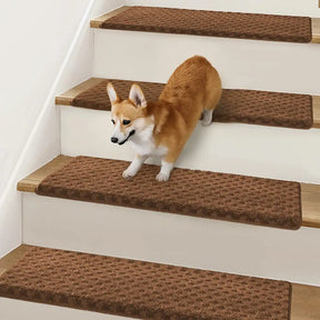 Garde-corps en velours doux pour les escaliers intérieurs, adaptés aux animaux de compagnie, sans adhésif, tapis antidérapants pour escaliers.