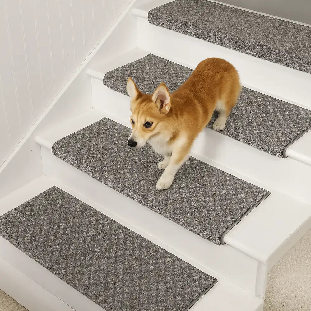 Garde-corps en velours doux pour les escaliers intérieurs, adaptés aux animaux de compagnie, sans adhésif, tapis antidérapants pour escaliers.