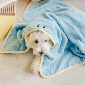 Peignoir de Bain pour Chien en Tissu Absorbant à Séchage Rapide et Rayures Douces