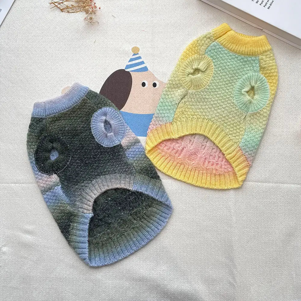 Pull pour chien en tricot épais, doux et chaud - Conçu pour teckels, bulldogs français et carlins.