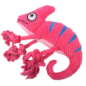 Jouet en peluche douce colorée en forme de caméléon avec sifflet pour chien