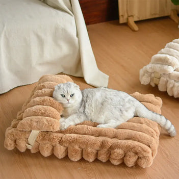 Coussin chauffant en fausse fourrure de lapin doux - Lit pour chien Cozy Cloud