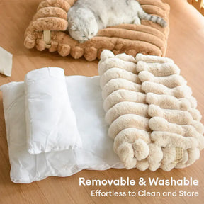 Coussin chauffant en fausse fourrure de lapin doux - Lit pour chien Cozy Cloud