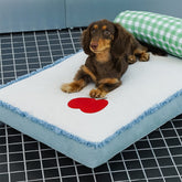 Tapis spacieux et durable en denim pour chien et chat avec oreiller amovible