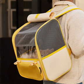 Sac à dos transporteur pour chat spacieux et léger avec fenêtre transparente