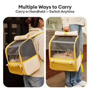 Sac à dos transporteur pour chat spacieux et léger avec fenêtre transparente