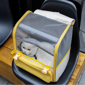 Sac à dos transporteur pour chat spacieux et léger avec fenêtre transparente